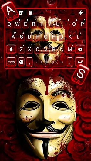 Rosy Anonymous Keyboard Background Screenshot 1