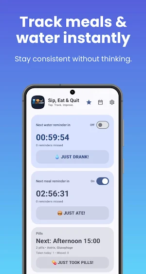 Sip, Eat & Quit: Simple Habits Screenshot 0
