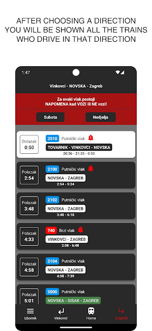 Novska train timetable Screenshot 1