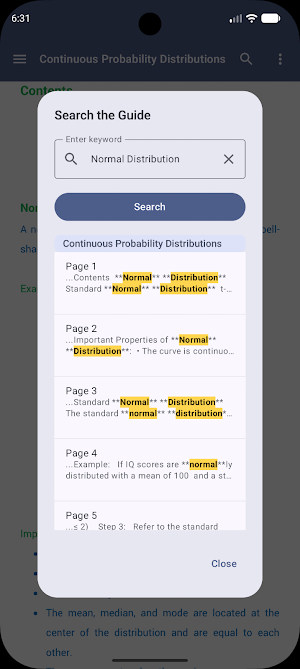Statistics Quick Reference Screenshot 3