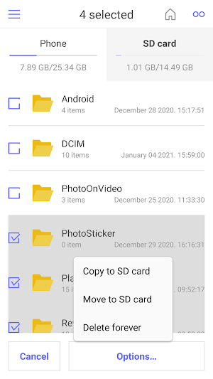 SD File Transfer (Move Files To SD Card Or Phone) Screenshot 1