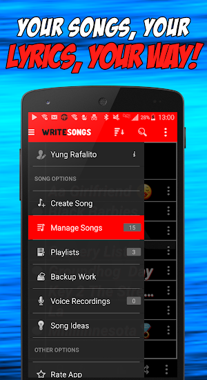 Write Songs Lite: Songwriting Screenshot 0