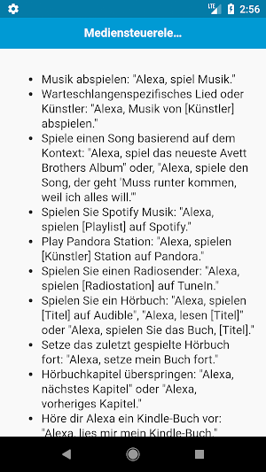 Befehle für Amazon Echo Screenshot 1