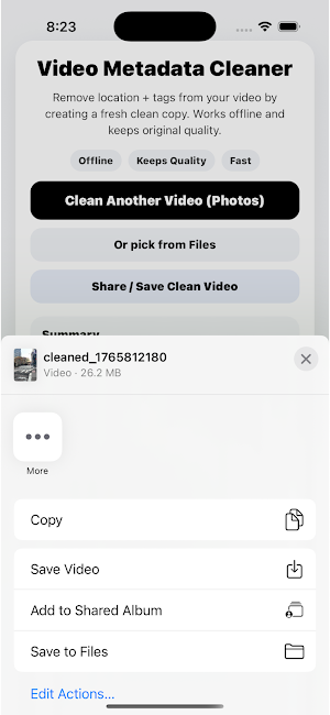 Video Metadata Cleaner Screenshot 2