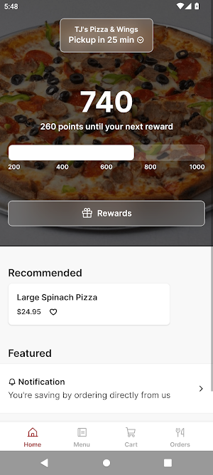 TJ's Pizza & Wings Screenshot 0
