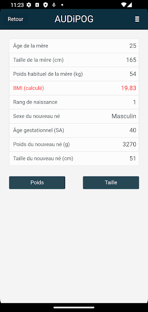 Croissance néonatale AUDIPOG Screenshot 1
