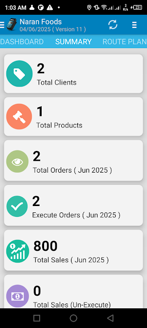 Naran Foods Order Booking Screenshot 1