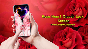 Rose Heart Lock Screen Zipper Screenshot 2
