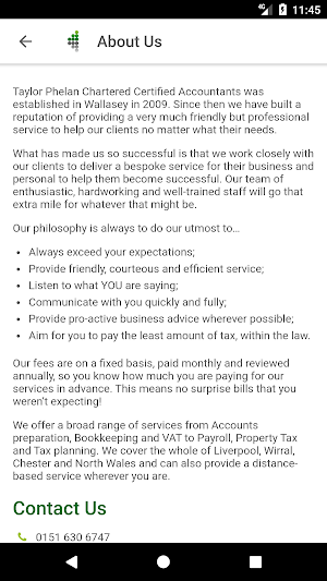 Taylor Phelan Accountants Screenshot 1