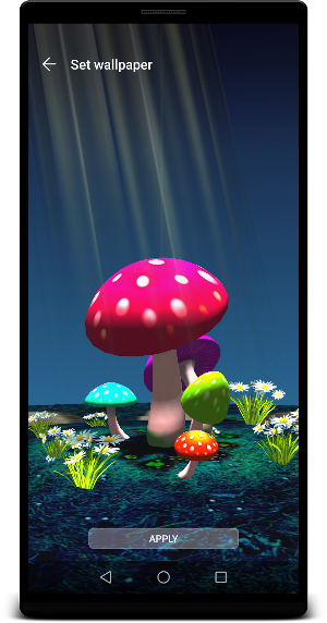 3D Mushroom Night Live Wallpaper Screenshot 0