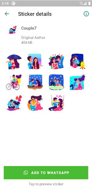 Cute Couple Love Stickers Pro Screenshot 2
