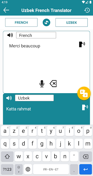 Uzbek to French Translation Screenshot 3