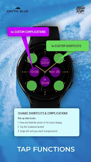S4U Arctic Blue watch face Screenshot 3
