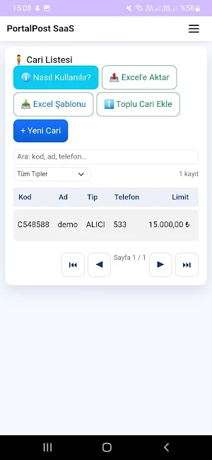 PortalPost – Stok, Cari & B2B Screenshot 3