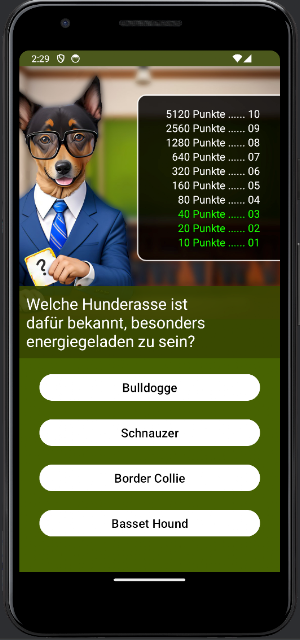 Hunde Wissen Quiz Spiel Screenshot 1