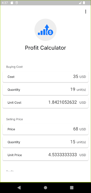 Profit Calculator Screenshot 2
