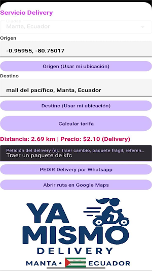 YaMismo Delivery Screenshot 1
