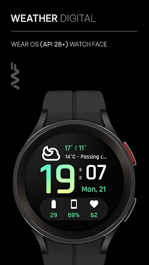 Awf Weather Digital watch face Screenshot 0
