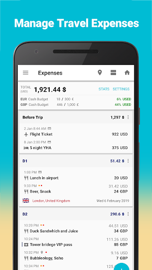 SaveTrip - Travel itinerary & Travel expenses Screenshot 2