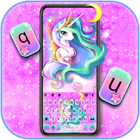 Purple Galaxy Unicorn Keyboard Background