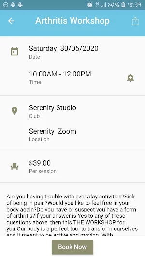 Serenity Bookings App Screenshot 3