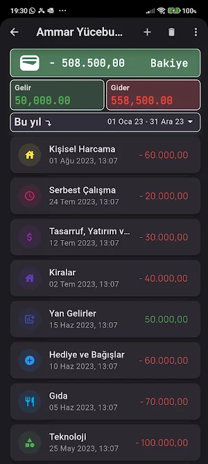 Gelir Gider Takip Screenshot 1