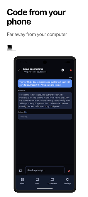 CosmoRemote: AI Coding Screenshot 1