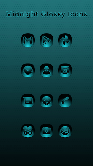 Midnight Glossy Teal Icons Screenshot 0