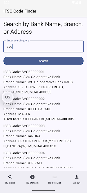 IFSC Code Finder Screenshot 2