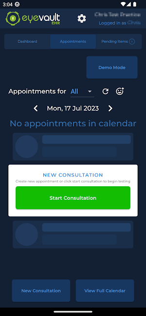 Eyevault EHR Screenshot 1