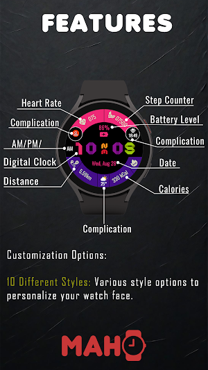 MAHO012 Wear OS Watch Face Screenshot 1