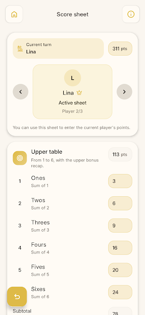 Yahtzee Score Screenshot 3