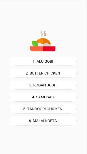 Top Indian Foods Screenshot 1