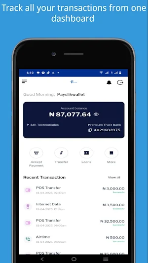 Payslik Business Banking Screenshot 2