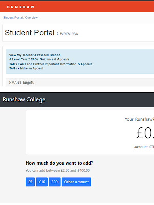 Runshaw Student Portal Screenshot 2