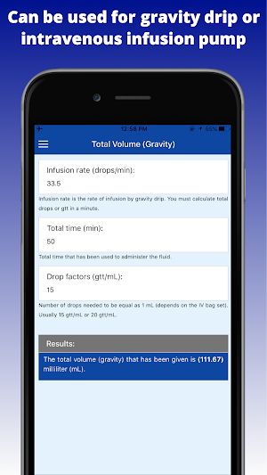 IV Infusion Calculator: Pump & Dosage Calculations Screenshot 2
