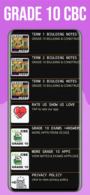 Grade 10 CBC Building Notes Screenshot 0