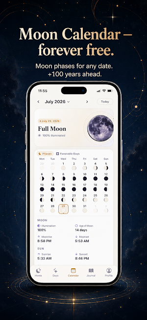 Povnia: Moon Phase Calendar Screenshot 3