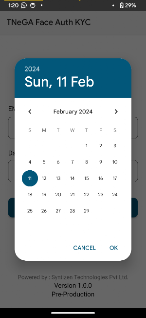TNeGA Face Auth KYC App Screenshot 2