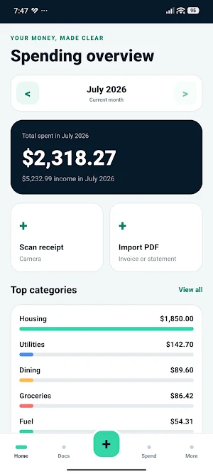 Recevora: Receipt Scanner Screenshot 1