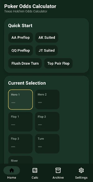 Poker Odds Calculator Screenshot 0