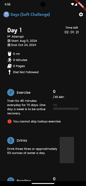 Tracker For 75 Days Soft Screenshot 1