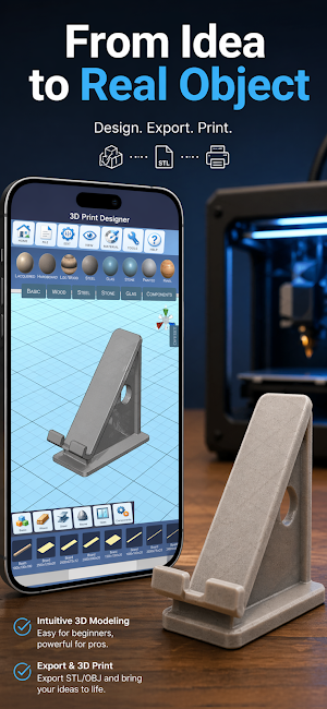 3D Print Designer CAD STL Screenshot 0