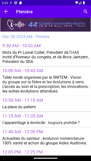 Congrès des Audioprothésistes Screenshot 2