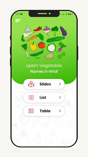Learn vegetable Names in Hindi Screenshot 0