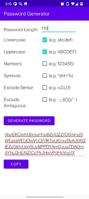 Password Generator Screenshot 2