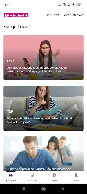 Přijímačky VŠ: OSP, ZSV, TSP Screenshot 0