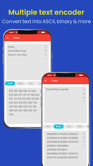 Text, Number, Binary, ASCII Converter & Codec Screenshot 1