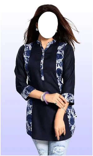 Women Short Kurti Tops Photo Montage Screenshot 2