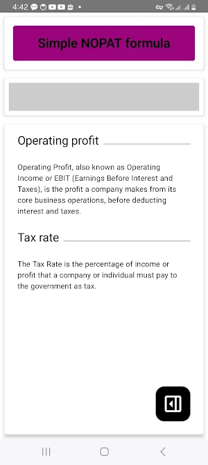 NOPAT Calculator Screenshot 2